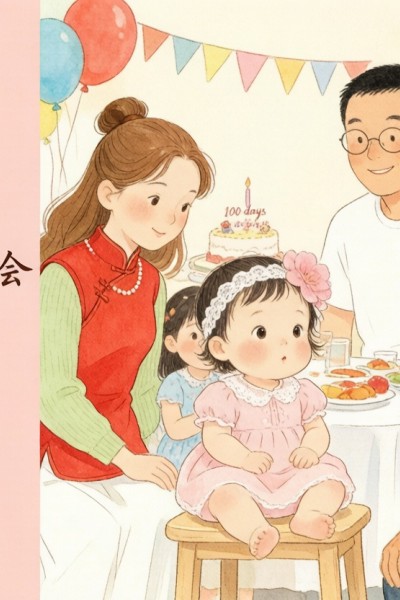 一一的百天宴会 · 四代同堂