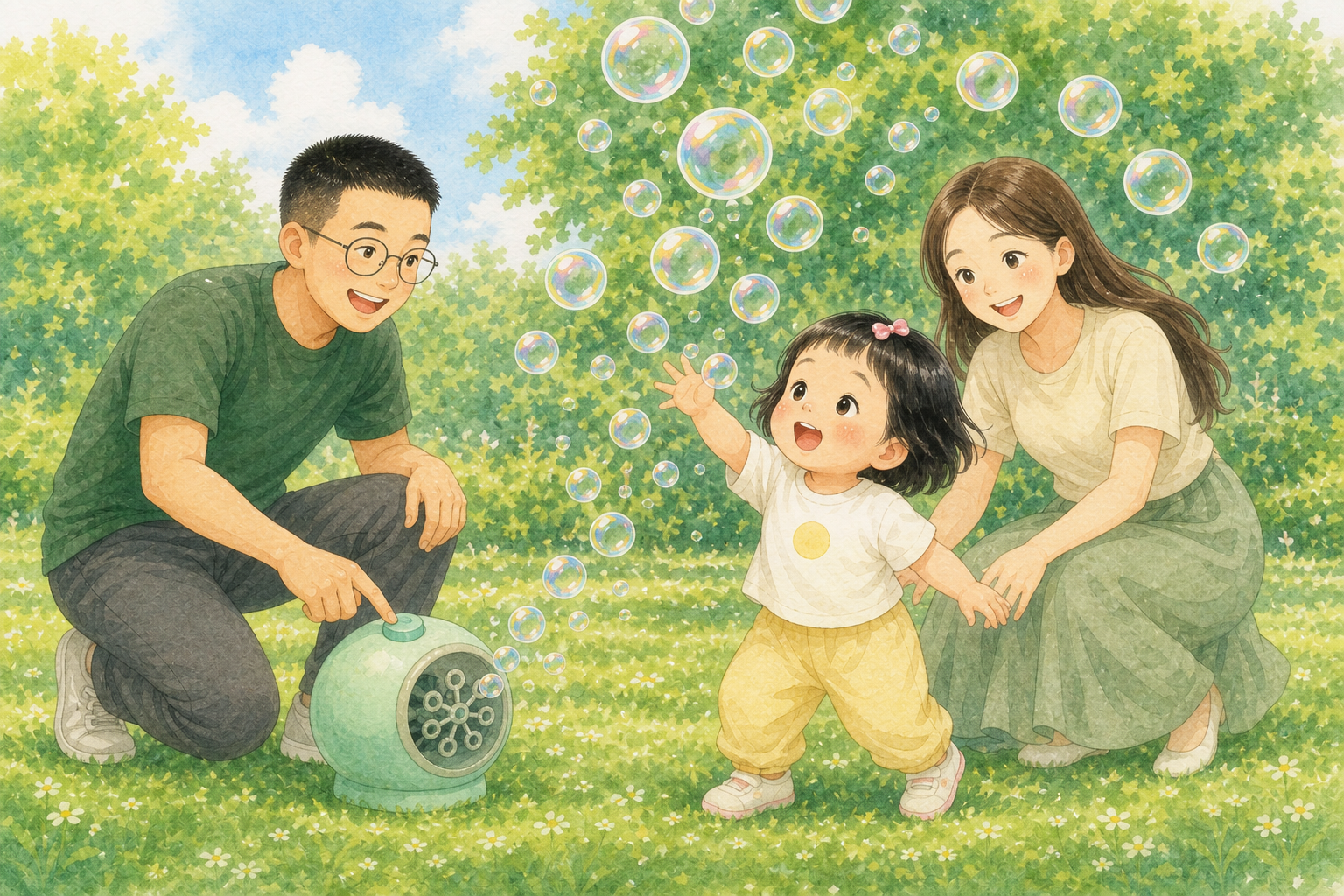 跑跑跑,一一追泡泡